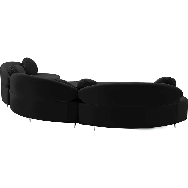 Meridian Vivacious Black Velvet 3pc. Sectional (3 Boxes) IMAGE 9