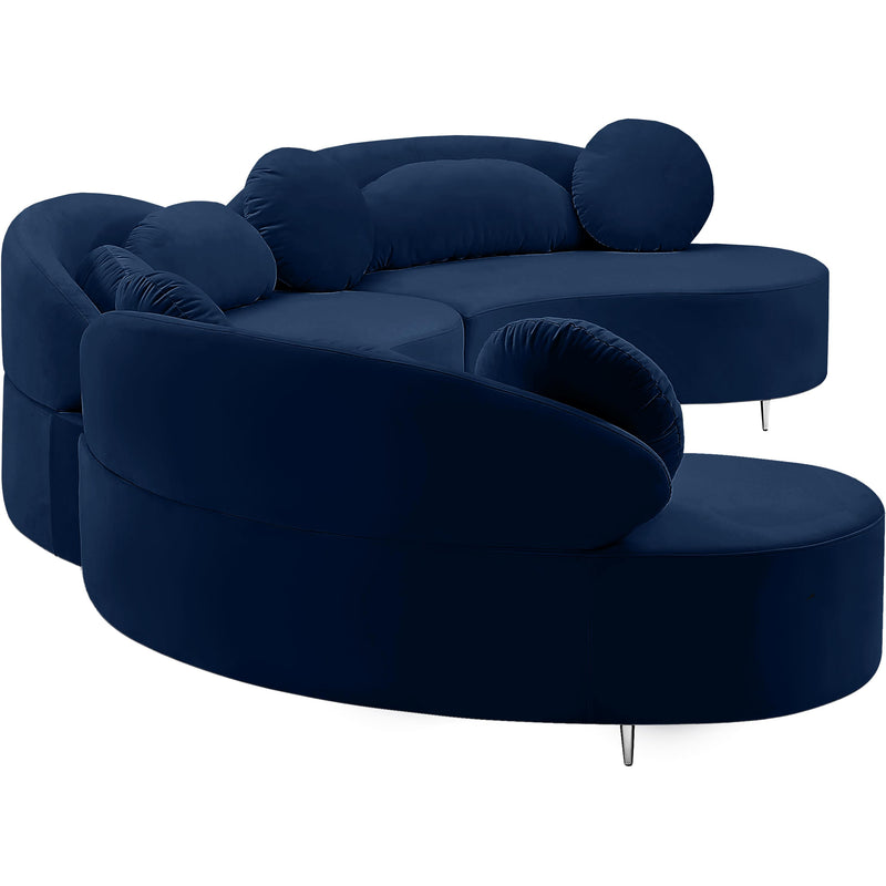 Meridian Vivacious Navy Velvet 3pc. Sectional (3 Boxes) IMAGE 10