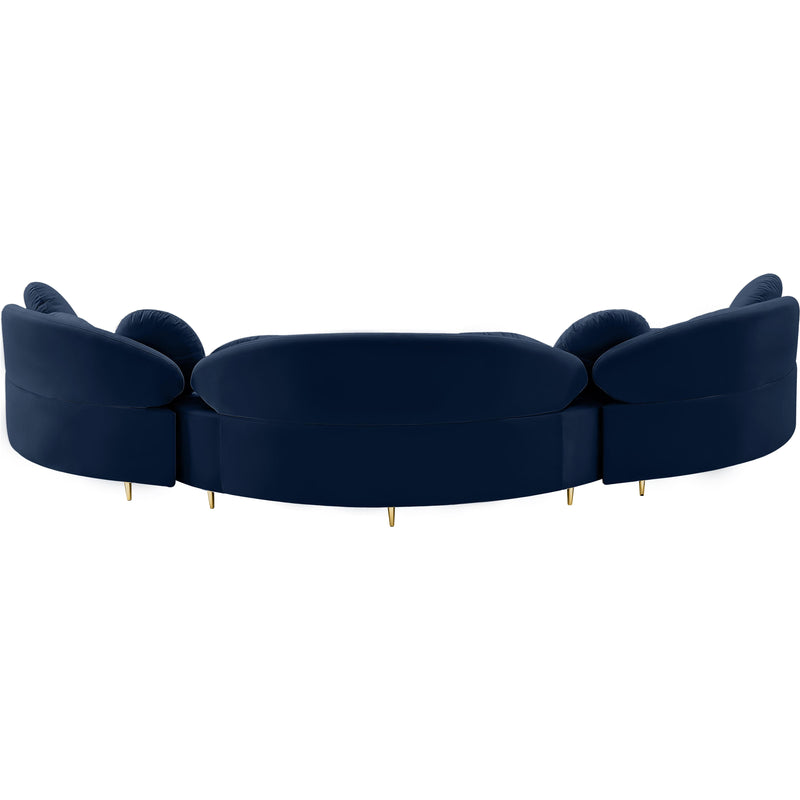 Meridian Vivacious Navy Velvet 3pc. Sectional (3 Boxes) IMAGE 5