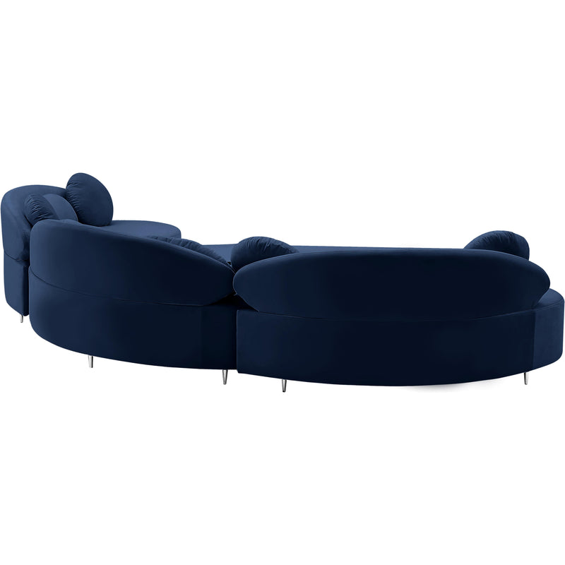 Meridian Vivacious Navy Velvet 3pc. Sectional (3 Boxes) IMAGE 9