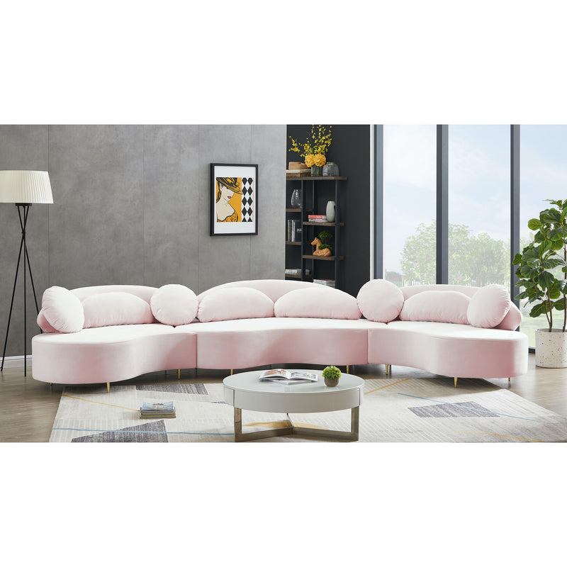 Meridian Vivacious Pink Velvet 3pc. Sectional (3 Boxes) IMAGE 7