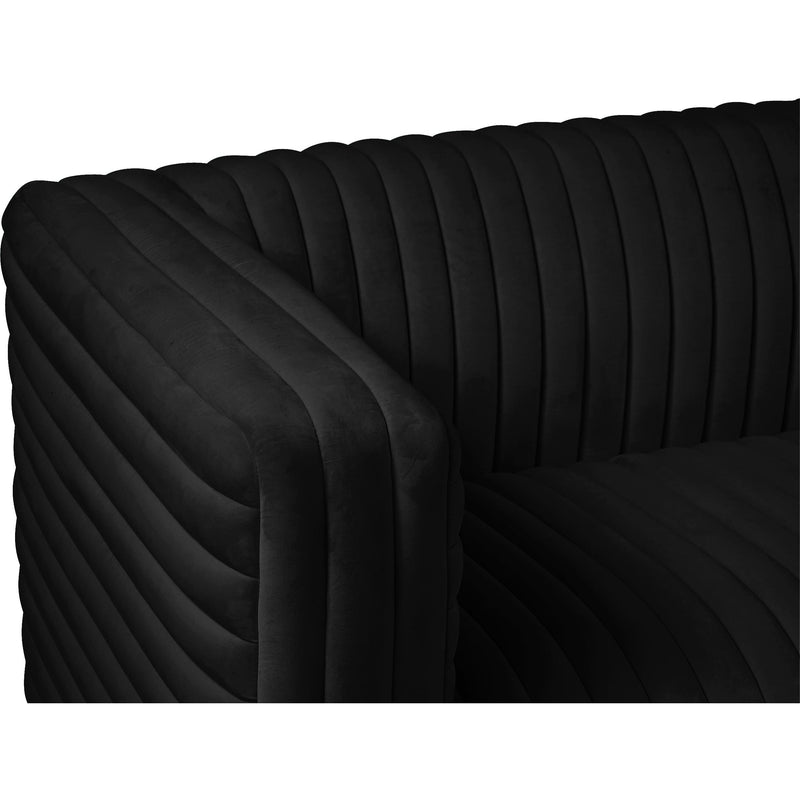 Meridian Ravish Black Velvet Loveseat IMAGE 10