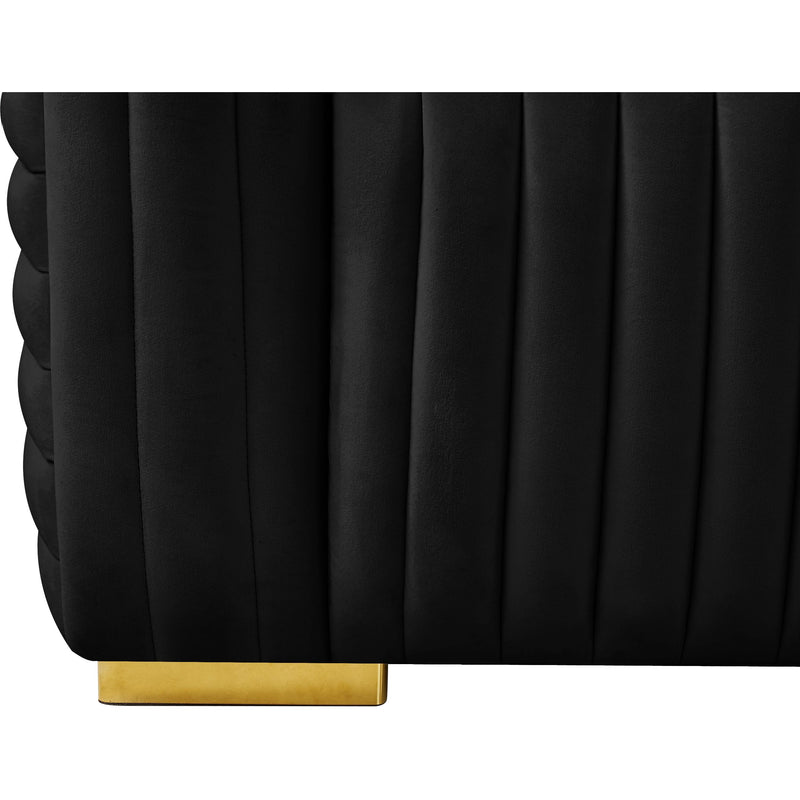 Meridian Ravish Black Velvet Loveseat IMAGE 14