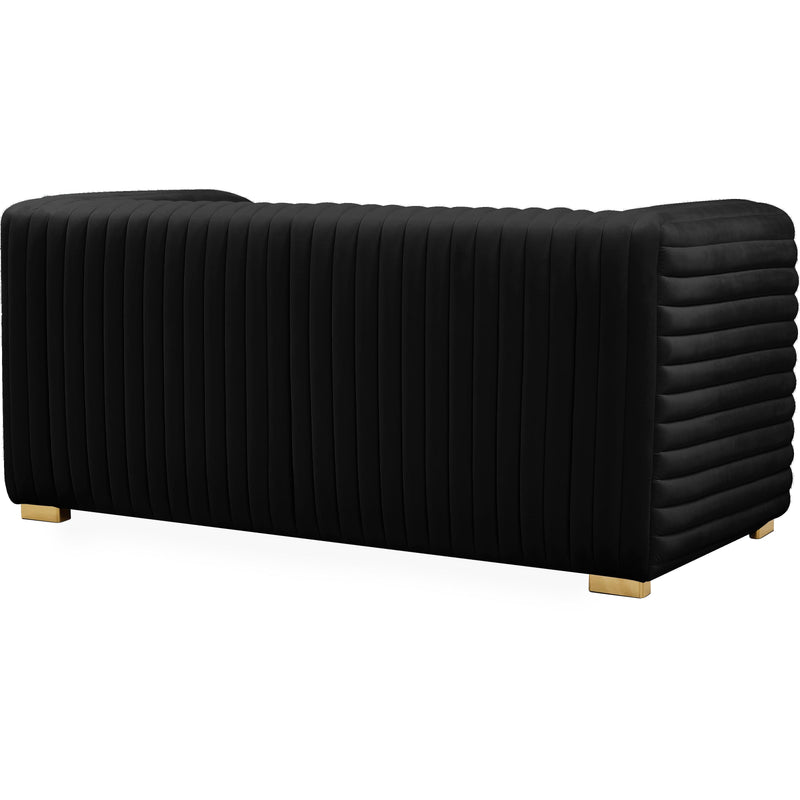 Meridian Ravish Black Velvet Loveseat IMAGE 6