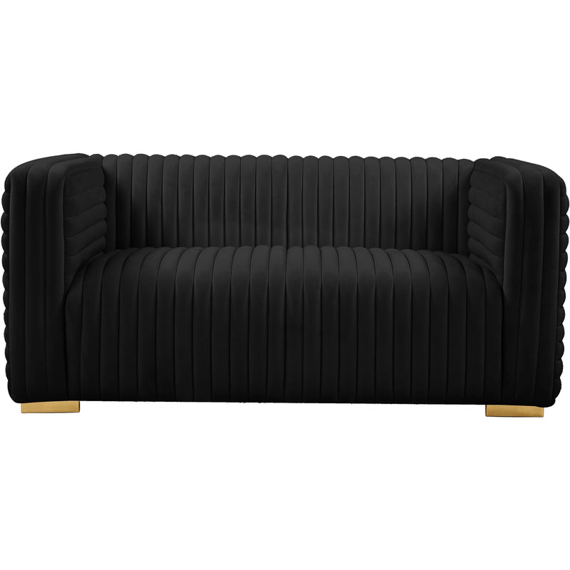 Meridian Ravish Black Velvet Loveseat IMAGE 7