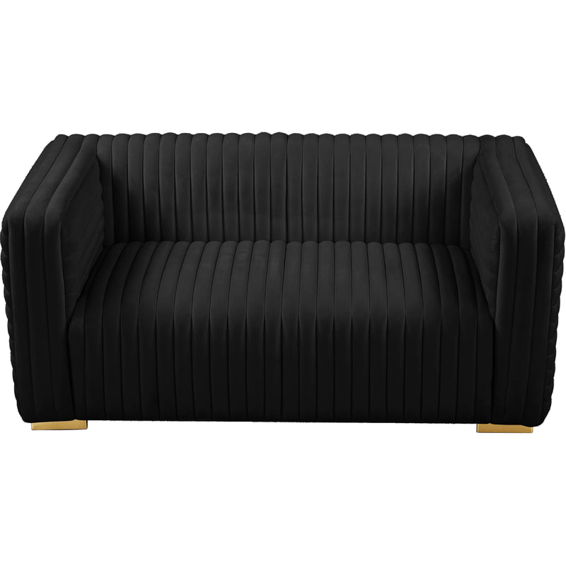 Meridian Ravish Black Velvet Loveseat IMAGE 8