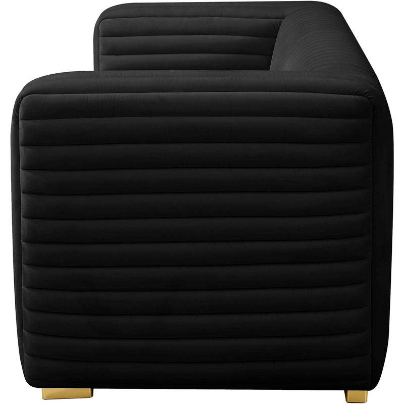 Meridian Ravish Black Velvet Loveseat IMAGE 9