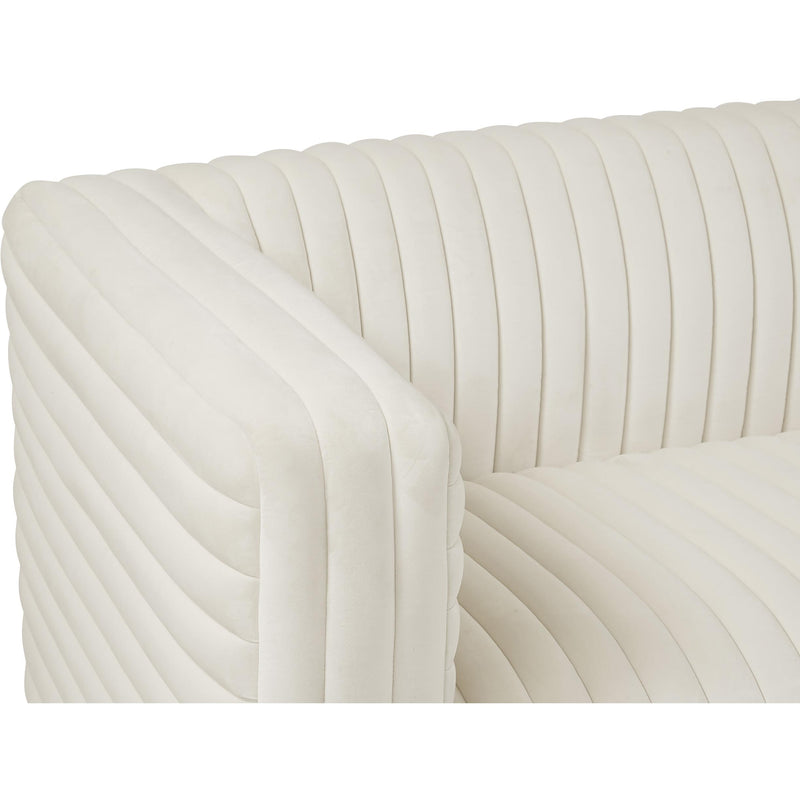 Meridian Ravish Cream Velvet Loveseat IMAGE 10