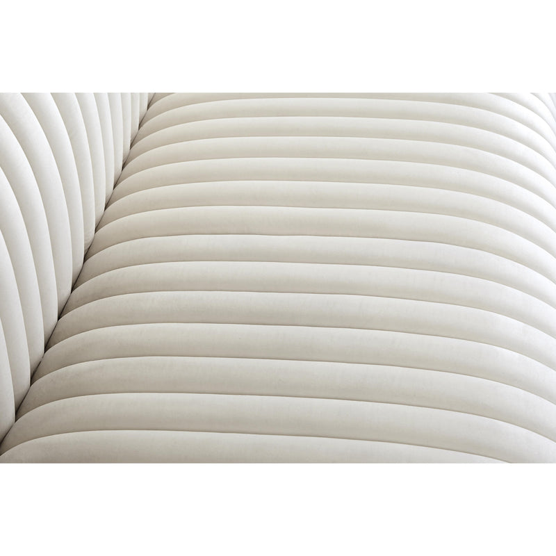 Meridian Ravish Cream Velvet Loveseat IMAGE 11