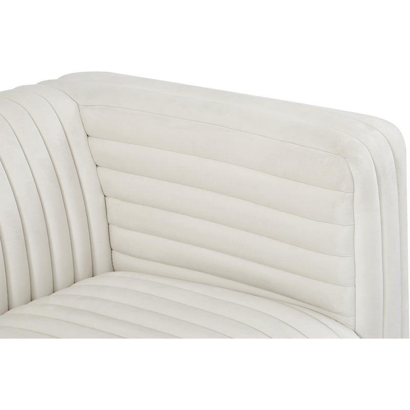 Meridian Ravish Cream Velvet Loveseat IMAGE 12