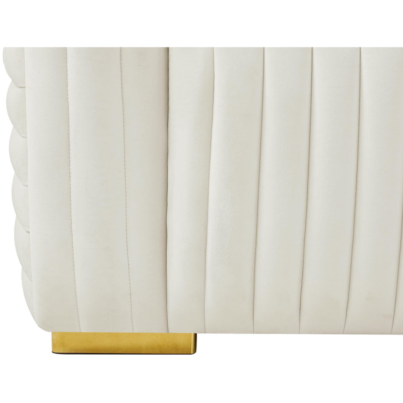 Meridian Ravish Cream Velvet Loveseat IMAGE 14