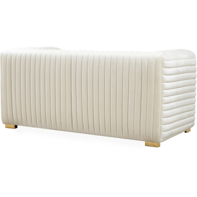 Meridian Ravish Cream Velvet Loveseat IMAGE 6