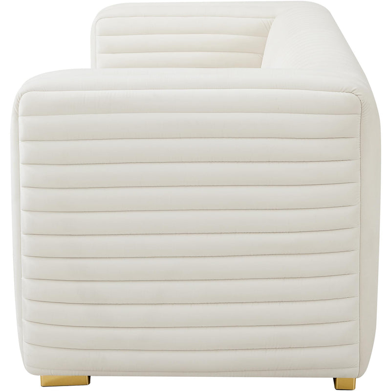 Meridian Ravish Cream Velvet Loveseat IMAGE 9