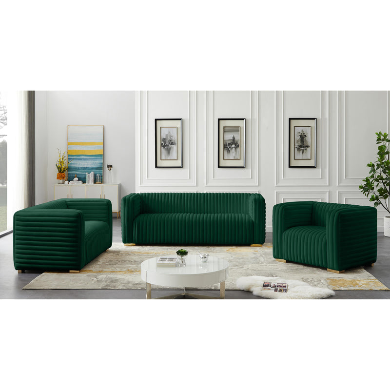 Meridian Ravish Green Velvet Loveseat IMAGE 15