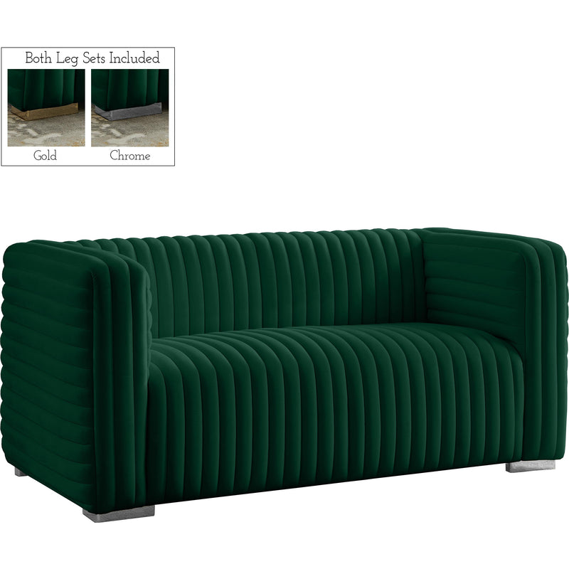 Meridian Ravish Green Velvet Loveseat IMAGE 2