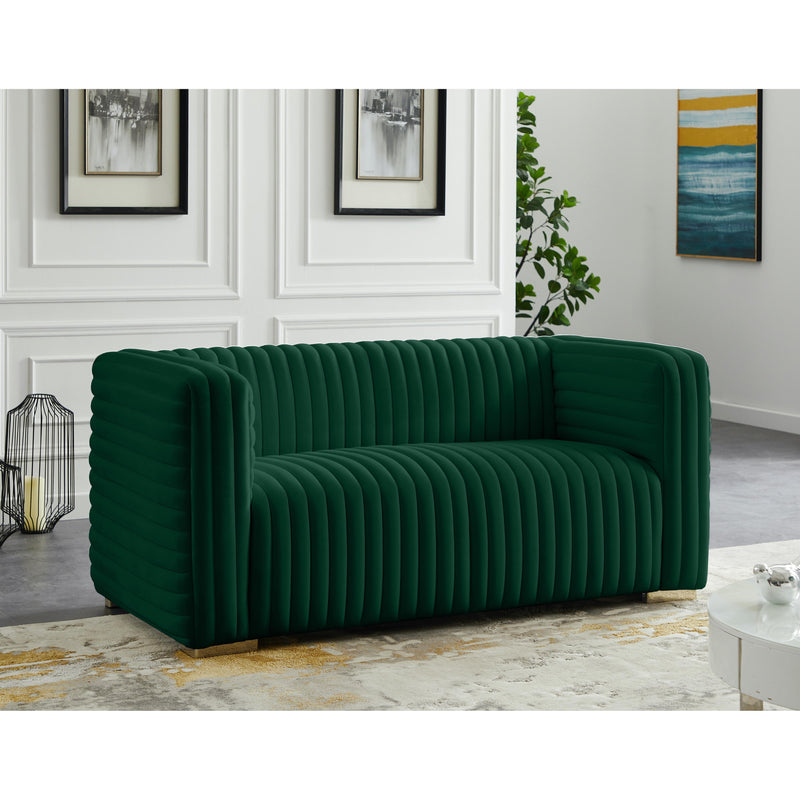 Meridian Ravish Green Velvet Loveseat IMAGE 3