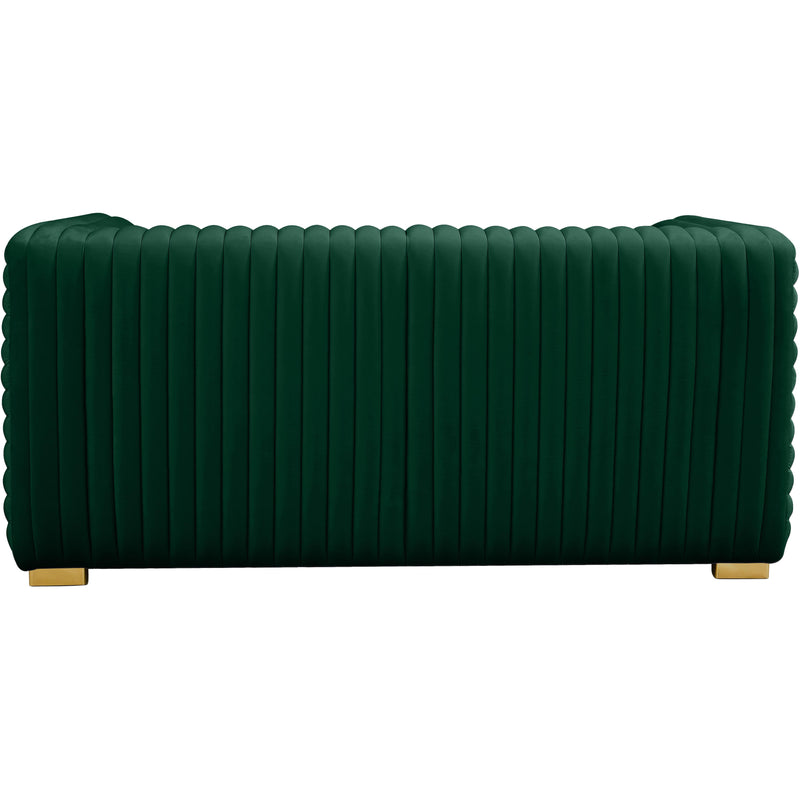 Meridian Ravish Green Velvet Loveseat IMAGE 5