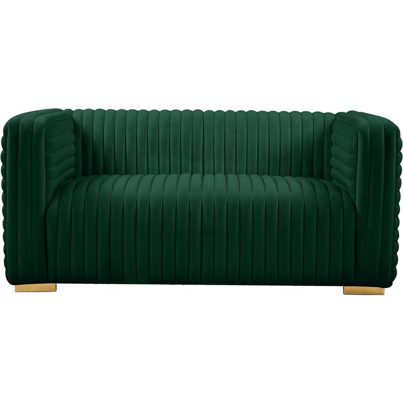 Meridian Ravish Green Velvet Loveseat IMAGE 7