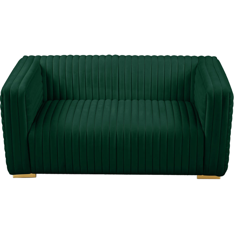 Meridian Ravish Green Velvet Loveseat IMAGE 8