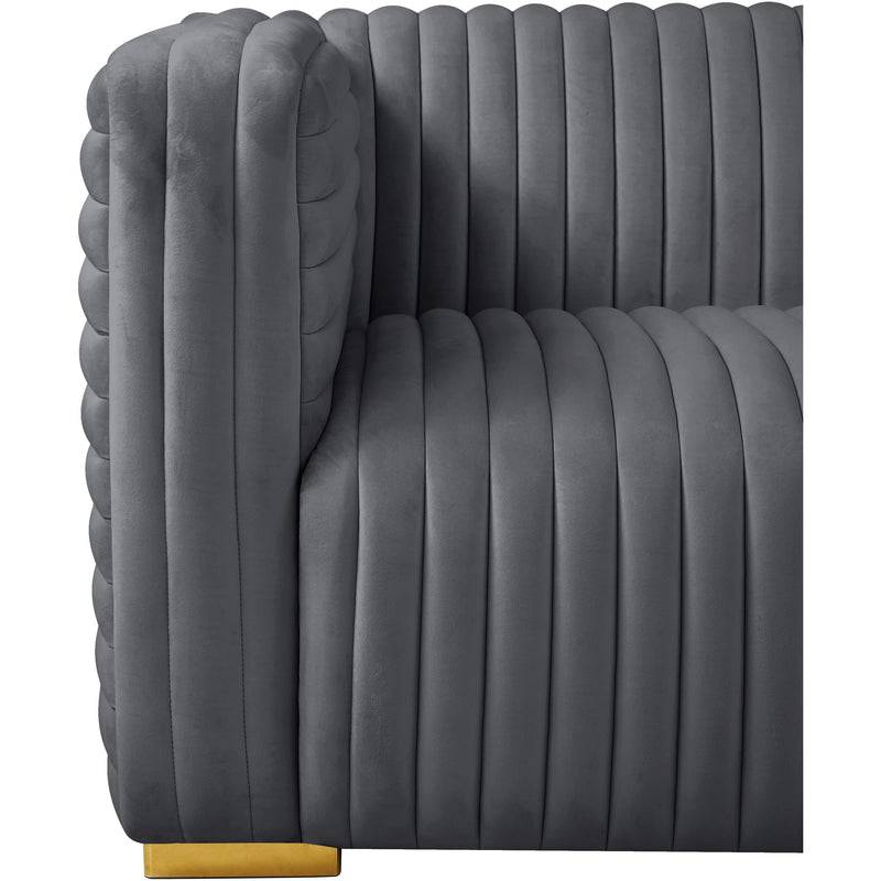 Meridian Ravish Grey Velvet Loveseat IMAGE 13