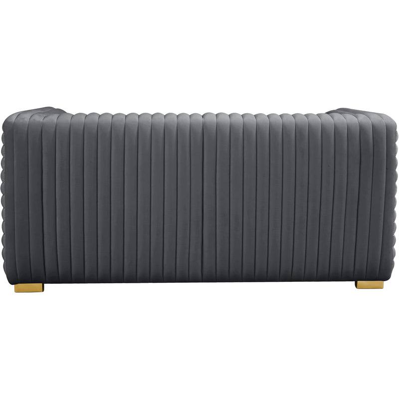 Meridian Ravish Grey Velvet Loveseat IMAGE 5