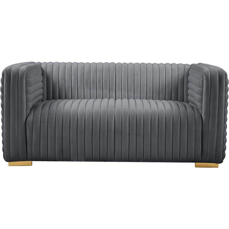 Meridian Ravish Grey Velvet Loveseat IMAGE 7