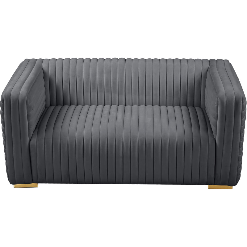 Meridian Ravish Grey Velvet Loveseat IMAGE 8