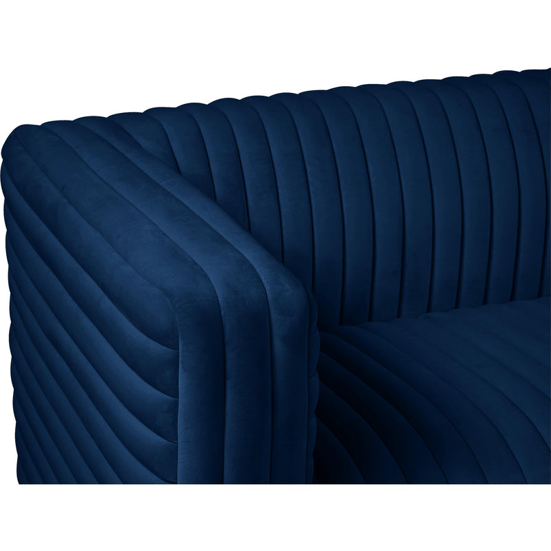 Meridian Ravish Navy Velvet Loveseat IMAGE 10