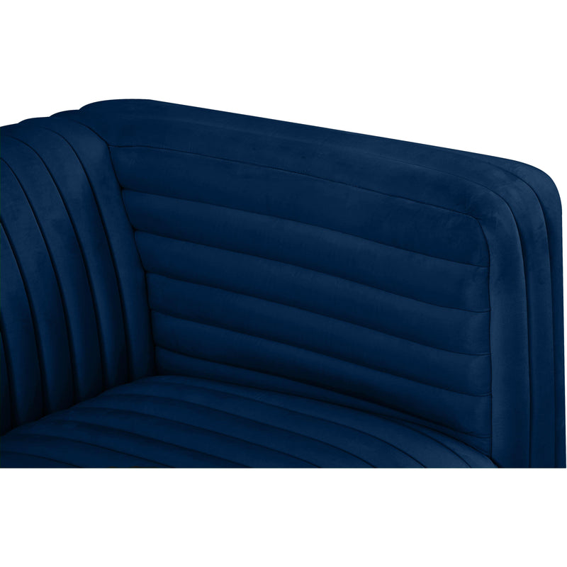 Meridian Ravish Navy Velvet Loveseat IMAGE 12