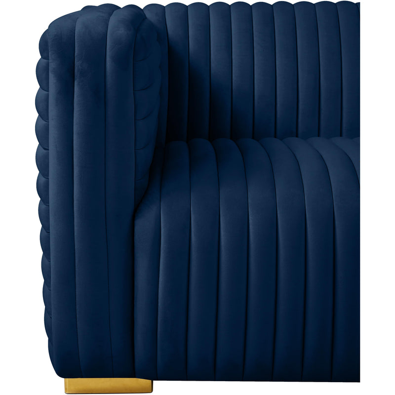 Meridian Ravish Navy Velvet Loveseat IMAGE 13