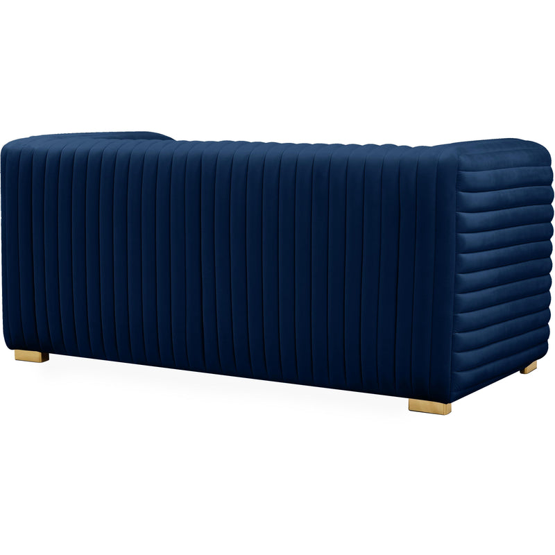 Meridian Ravish Navy Velvet Loveseat IMAGE 6