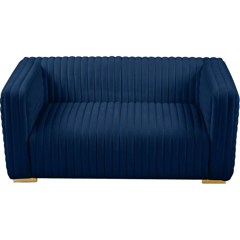 Meridian Ravish Navy Velvet Loveseat IMAGE 8