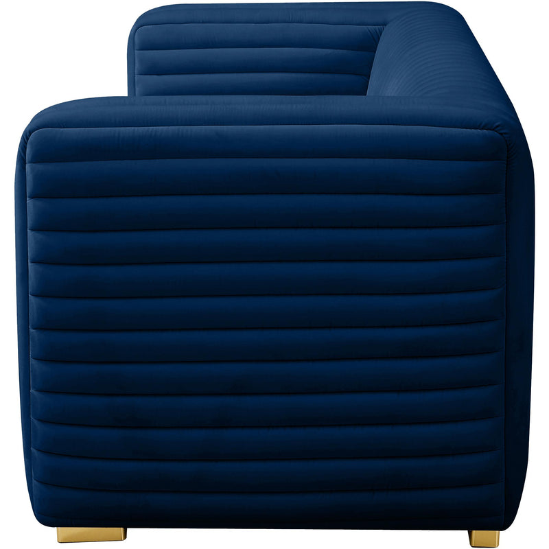 Meridian Ravish Navy Velvet Loveseat IMAGE 9