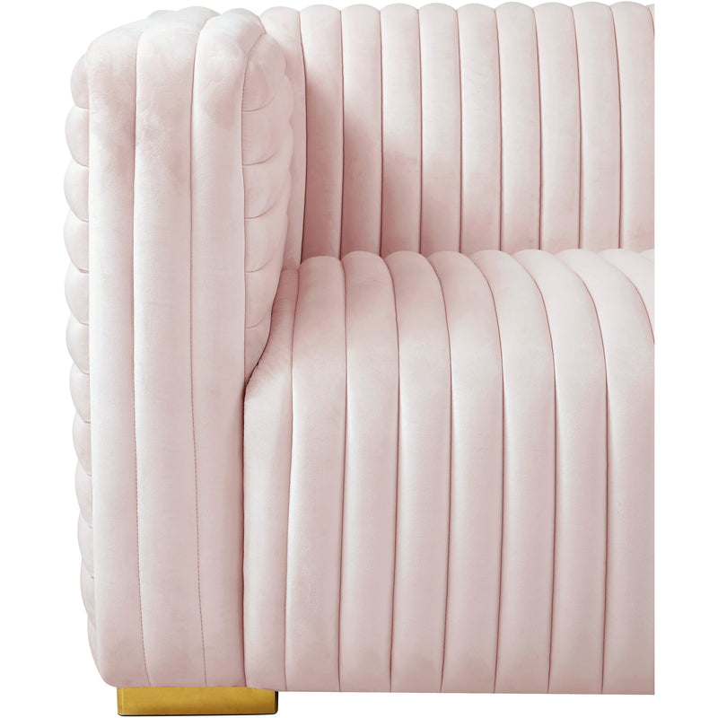 Meridian Ravish Pink Velvet Loveseat IMAGE 13