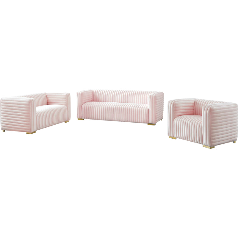 Meridian Ravish Pink Velvet Loveseat IMAGE 16