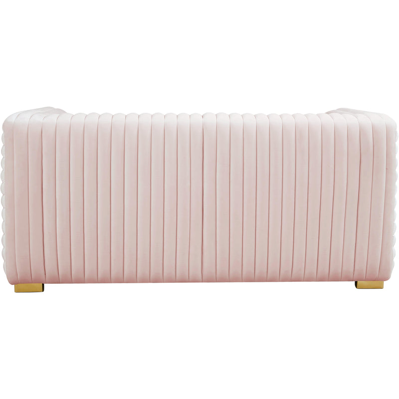 Meridian Ravish Pink Velvet Loveseat IMAGE 5