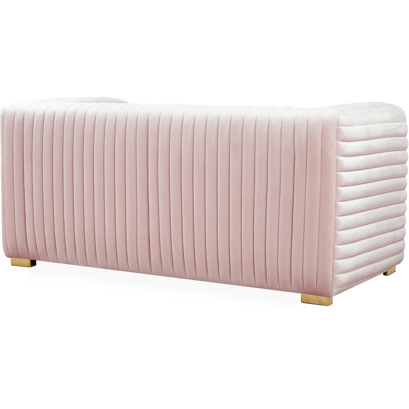 Meridian Ravish Pink Velvet Loveseat IMAGE 6