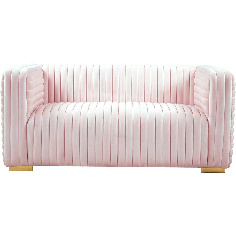 Meridian Ravish Pink Velvet Loveseat IMAGE 7