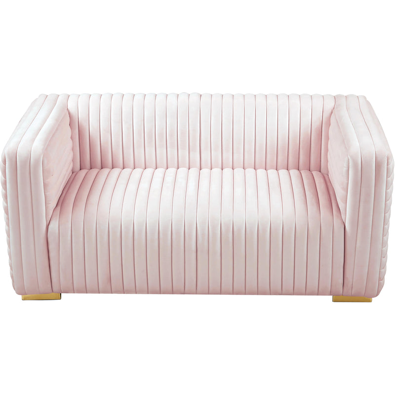 Meridian Ravish Pink Velvet Loveseat IMAGE 8