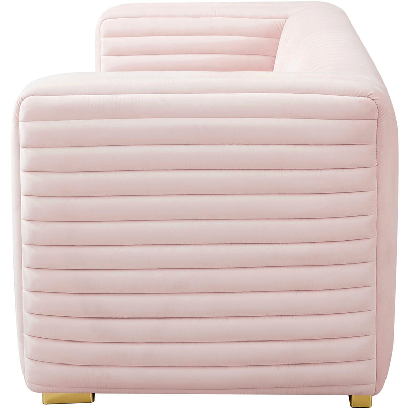 Meridian Ravish Pink Velvet Loveseat IMAGE 9