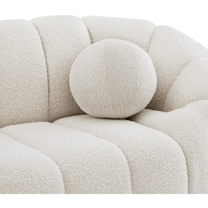 Meridian Elijah Cream Boucle Fabric Loveseat IMAGE 7