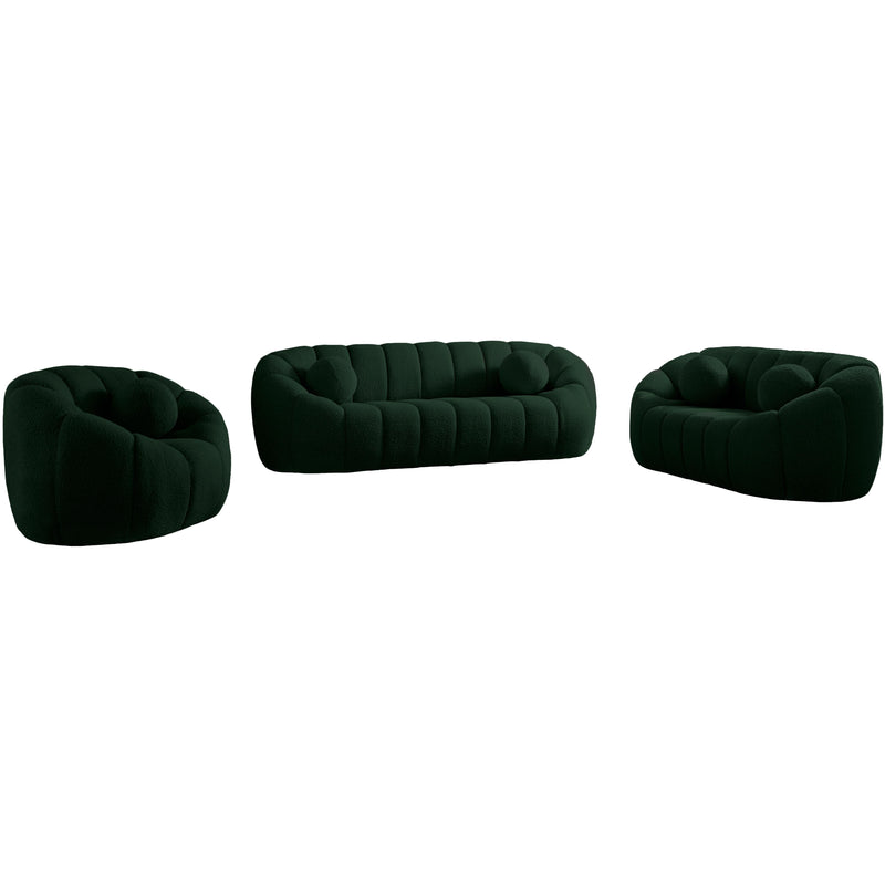 Meridian Elijah Green Boucle Fabric Loveseat IMAGE 12