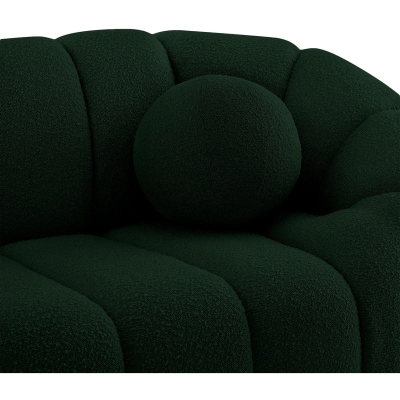 Meridian Elijah Green Boucle Fabric Loveseat IMAGE 7