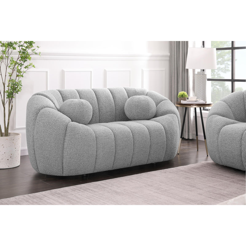 Meridian Elijah Grey Boucle Fabric Loveseat IMAGE 2