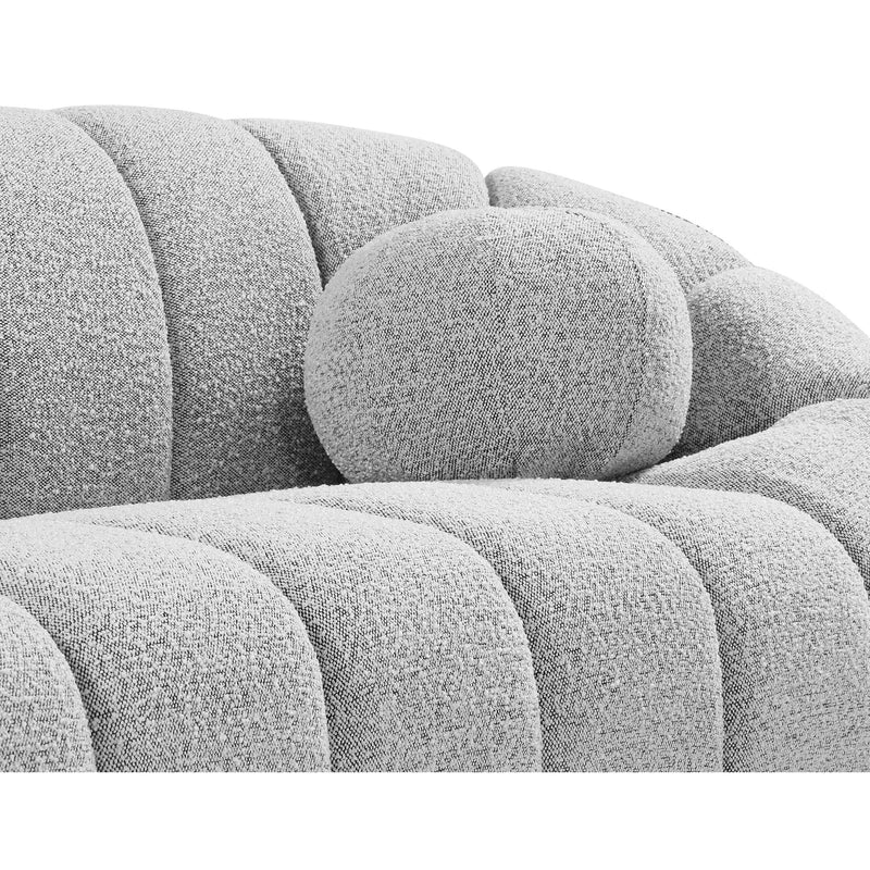 Meridian Elijah Grey Boucle Fabric Loveseat IMAGE 7