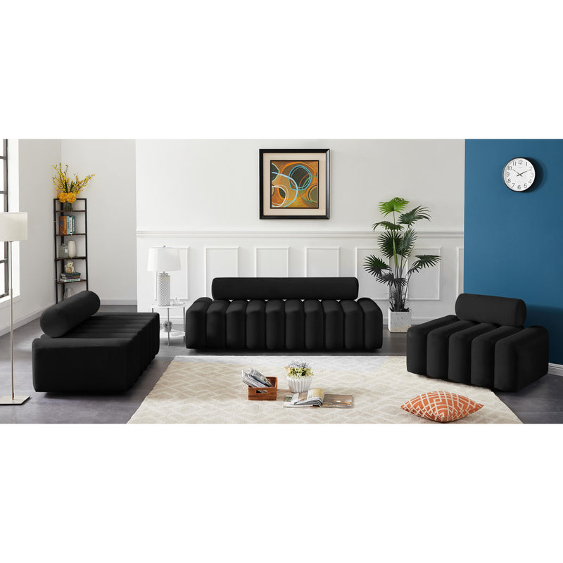 Meridian Melody Black Velvet Loveseat IMAGE 10