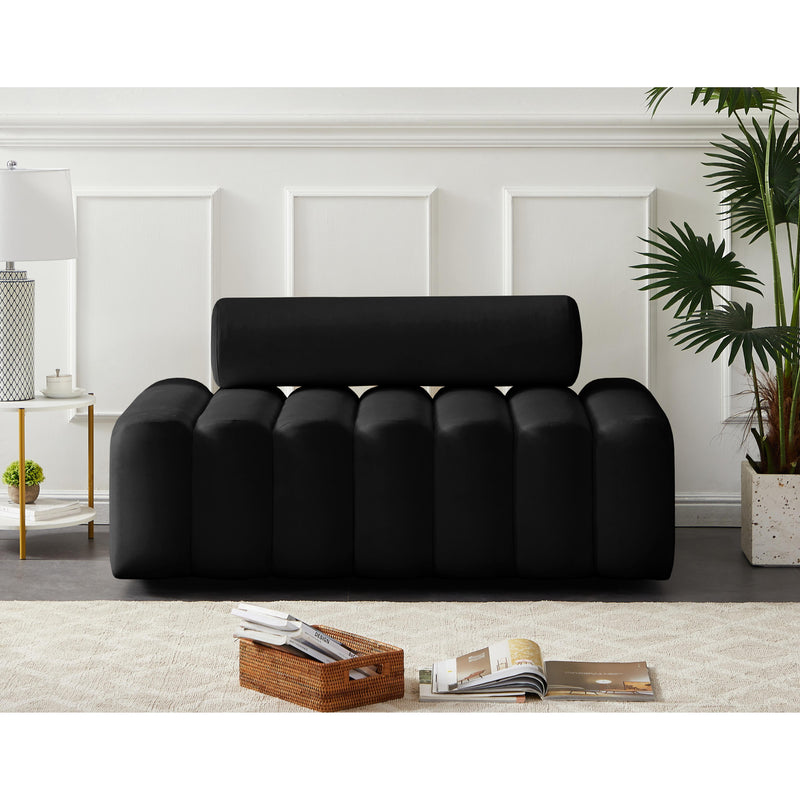 Meridian Melody Black Velvet Loveseat IMAGE 2