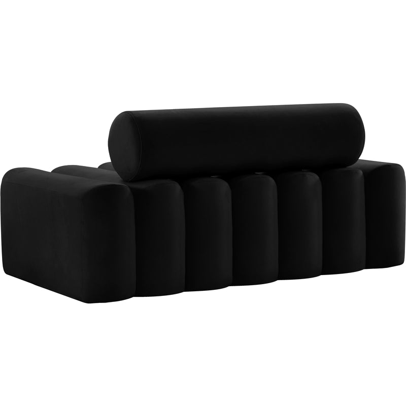 Meridian Melody Black Velvet Loveseat IMAGE 3