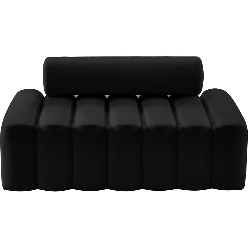 Meridian Melody Black Velvet Loveseat IMAGE 5