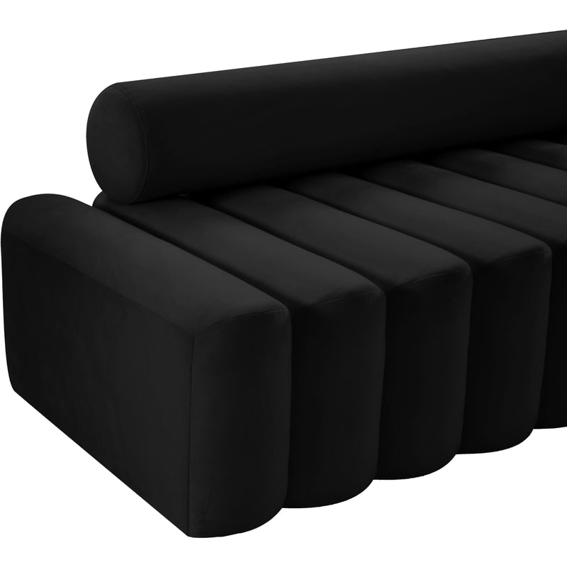 Meridian Melody Black Velvet Loveseat IMAGE 6